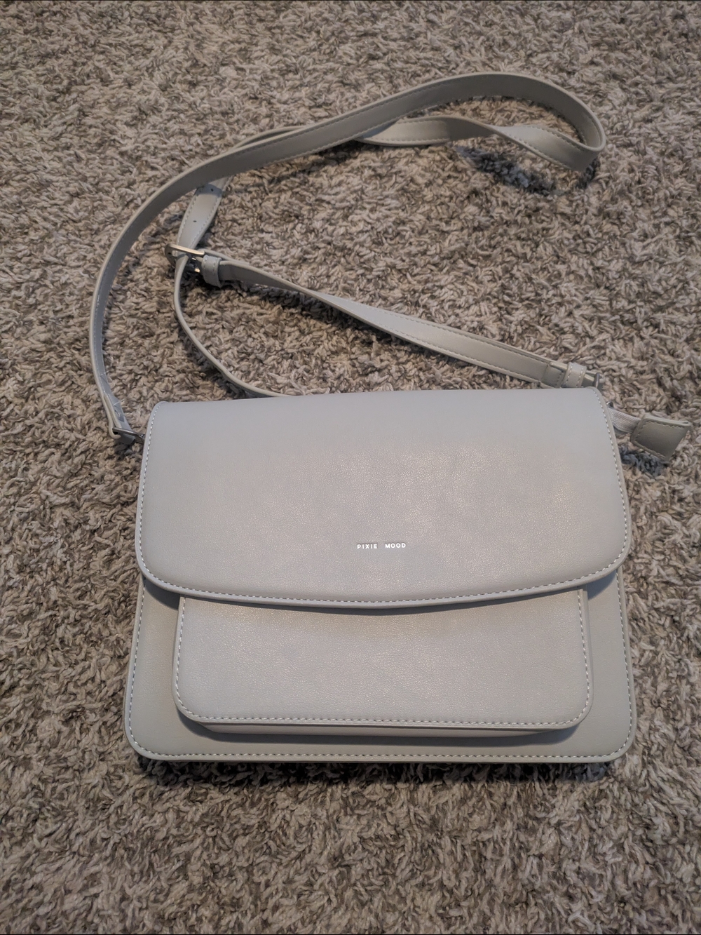 Pixie Mood Light Gray Crossbody Bag